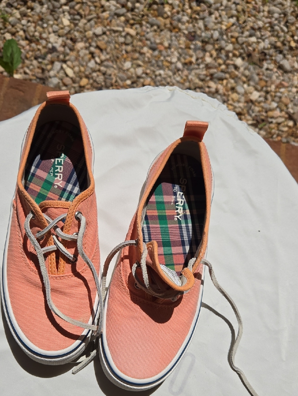Sperry Coral Pink Canvas Lace-Up Sneakers